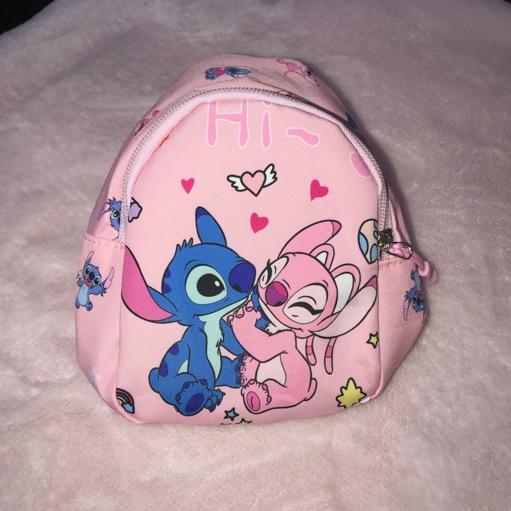Stitch & Angela Heart Pink Small Sling Bag Backpack New without Tags - Picture 4 of 13